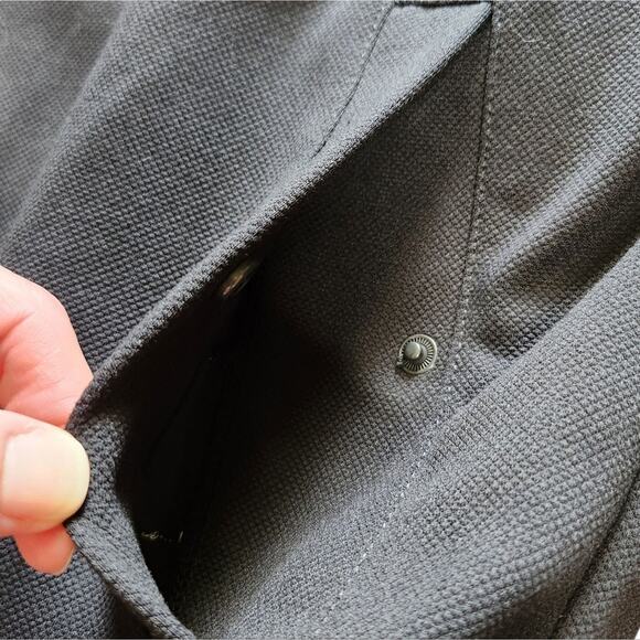 Zara men's bomber jacket black button front size M - Picture 4 of 9